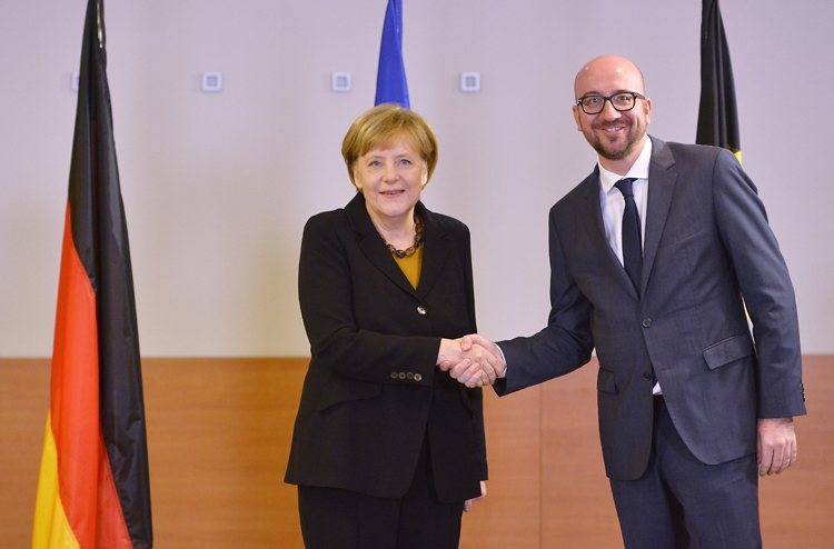 Ieper - Ontmoeting tussen Angela Merkel en Charles Michel