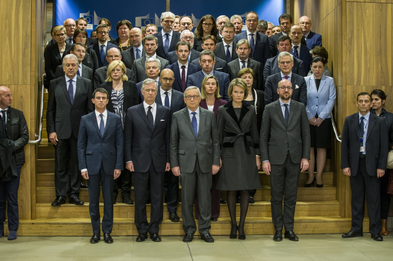 Schweigeminute nach den Terroranschlägen von Brüssel.