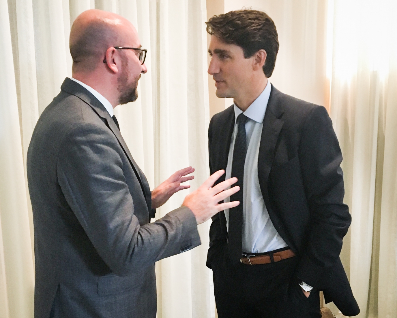 72. Generalversammlung der Vereinten Nationen: freundschaftliches Treffen mit dem kanadischen Premierminister Justin Trudeau.