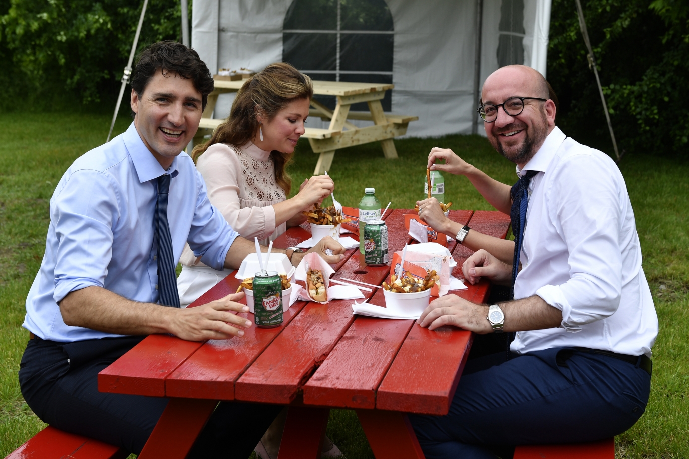 Lunch mit dem Premierminister von Kanada, Justin Trudeau, und seine Ehefrau