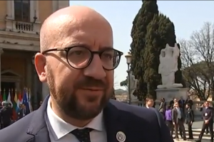 60e anniversaire du Traité de Rome – Arrivée de Charles Michel