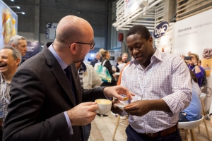 Bezoek aan de beurs Horecatel samen met minister Willy Borsus in Marche-en-Famenne. 