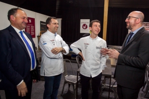 Bezoek aan de beurs Horecatel samen met minister Willy Borsus in Marche-en-Famenne. 