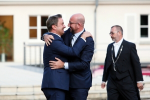 Arbeitstreffen zwischen dem luxemburgischen Ministerpräsidenten Xavier Bettel, dem Präsidenten der Republik Frankreich Emmanuel Macron und dem belgischen Premierminister Charles Michel