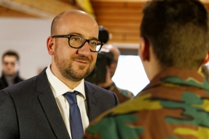 Visite aux militaires de la base de Marche-en-Famenne 