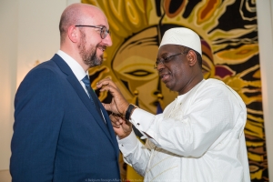 Arbeitsbesuch im Senegal: Unterredung mit dem senegalesischen Präsidenten Macky Sall.