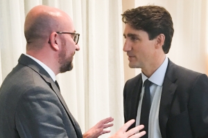 72. Generalversammlung der Vereinten Nationen: freundschaftliches Treffen mit dem kanadischen Premierminister Justin Trudeau.