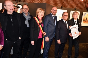 Cartoonist exhibition in Molenbeek with François Hollande