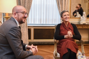 Meeting with EU Commissioner in charge of Competition, Margrethe Vestager, to discuss competition and the future of the EU. 