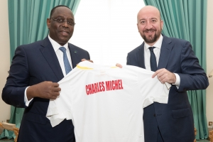 Arbeitsbesuch im Senegal: Unterredung mit dem senegalesischen Präsidenten Macky Sall.