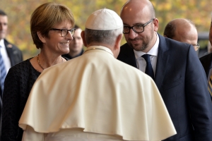 Bezoek aan de Europese Raad in Straatsburg voor de ontvangst van paus Franciscus