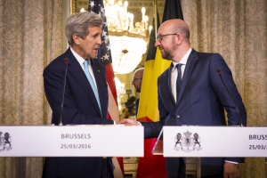 Prime Minister Charles Michel and Deputy Prime Minister and Minister of Foreign Affairs Didier Reynders are meeting US Secretary of State John Kerry on Friday