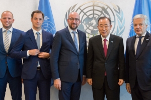 Vergadering met de secretaris-generaal van de Verenigde Naties, Ban Ki-moon, in de marge van de Algemene Vergadering van de Verenigde Naties