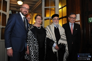 Plechtigheid in de Grote Synagoge van Brussel – Grote Synagoge van Europa ter gelegenheid van de 70ste verjaardag van de onafhankelijkheid van de Staat Israël