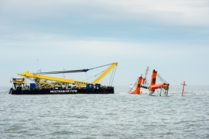 Bezoek aan het wrak van de cargo Flinterstar tussen Oostende en Zeebrugge samen met staatssecretaris voor de Noordzee Bart Tommelein. 