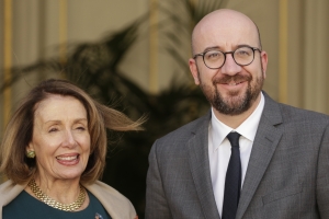 ontmoeting met een delegatie van het Amerikaanse Congres onder leiding van de voorzitster van het Huis van Afgevaardigden van de Verenigde Staten, mevrouw Nancy Pelosi