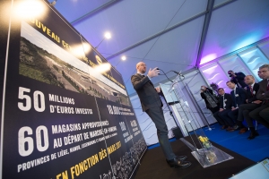 Pose de la première pierre du futur centre de distribution de Lidl à Marche-en-Famenne